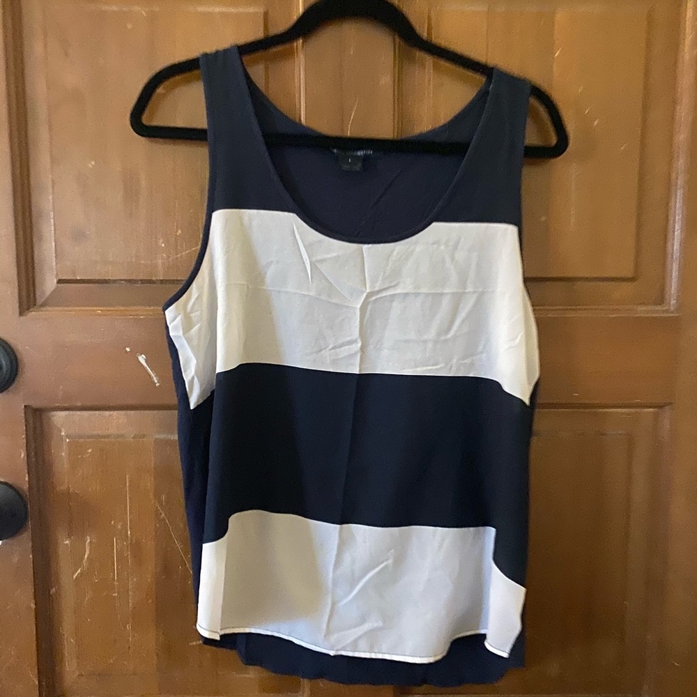 FRENCH CONNECTION navy & white stripe top